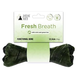 590426654000 - Kość Fresh Breath PEPE VET Funktionelt tyggeben – Fresh Breath (13,5 cm) Tilskudsfoder til hunde