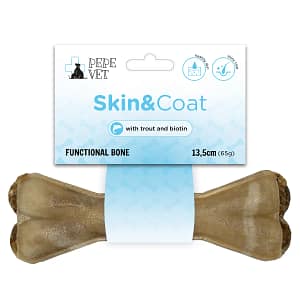 5904266540025 - Kość Skin&Coat PEPE VET Funktionelt Tyggeben – Skin & Coat Support Tilskudsfoder til voksne hunde