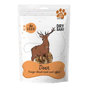 5906638169209 - Deer (mięso z jelenia) Lio PEPE Frysetørret Krondyr – Naturligt tilskudsfoder til hunde og katte Vægt: 60 g