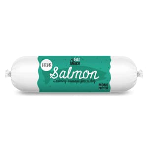 5906638169247 - salmon (łosoś) 🐟 Lio PEPE Laksepølse (200 g) – Intens fiskesmag til træningen! ✨