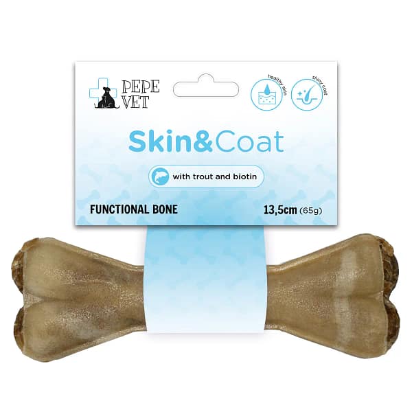 PEPE VET Funktionelt Tyggeben – Skin & Coat Support Tilskudsfoder til voksne hunde