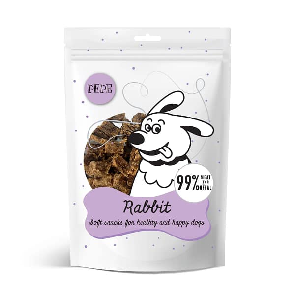 PEPE Mini Chunkies med Kanin – Naturligt tilskudsfoder til hunde Vægt: 70 g