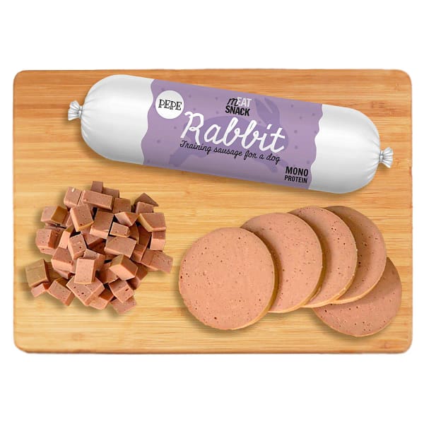 5906638169292 - rabbit (królik) (1) Naturens træningsmagi – 97% ren kaninpølse (90 g) 🐇✨